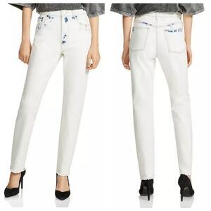 New Maje Paoline Droit Tie-Dye Straight-Leg Jeans in Blanc Sz 36/ US S fits 4-6